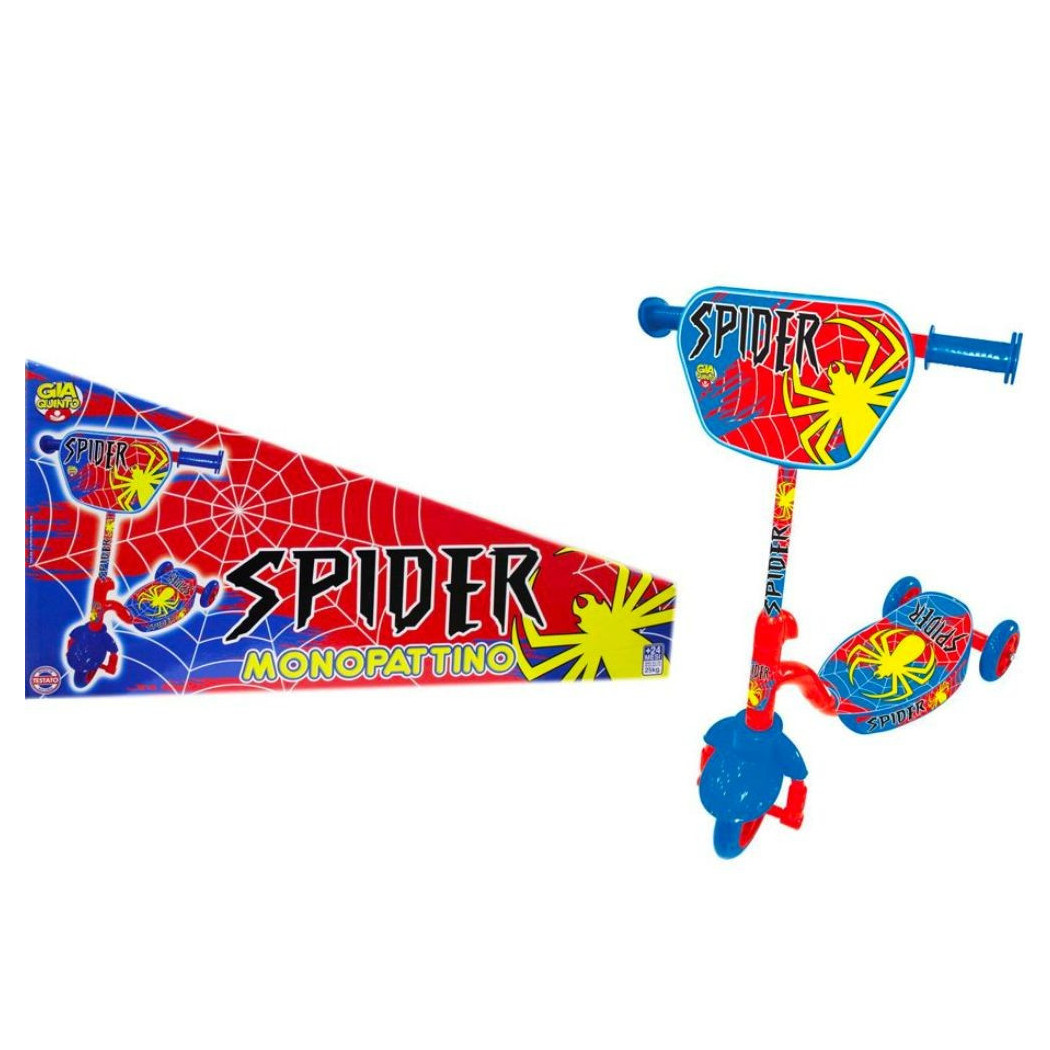 foto del prodotto trade shop monopattino con tre ruote tema spider giocattolo per bambini et da 2 a 5 anni 
