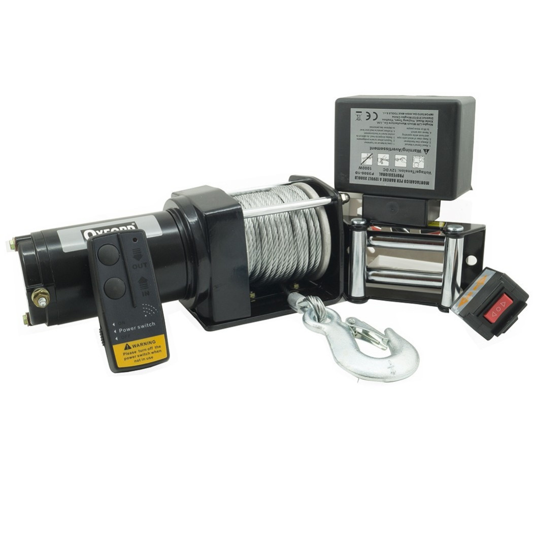 foto del prodotto trade shop montacarichi paranco verricello elettrico 12v 3500lbs telecomando 