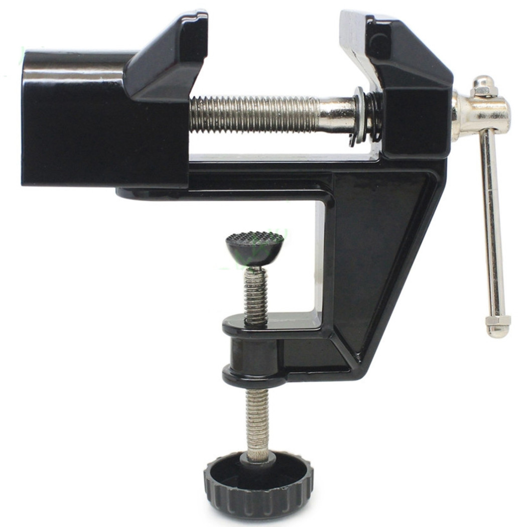 foto del prodotto trade shop morsa da banco 50 mm fisso tavolo morsetto girevole base fissa 