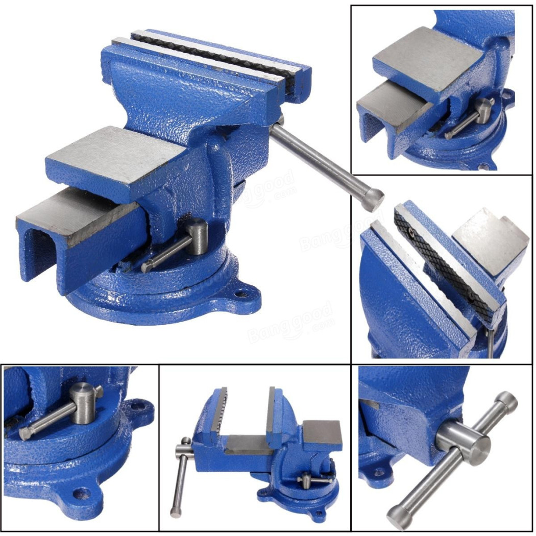 foto del prodotto trade shop morsa da banco girevole 100 mm incudine professionale in ghisa e acciaio 