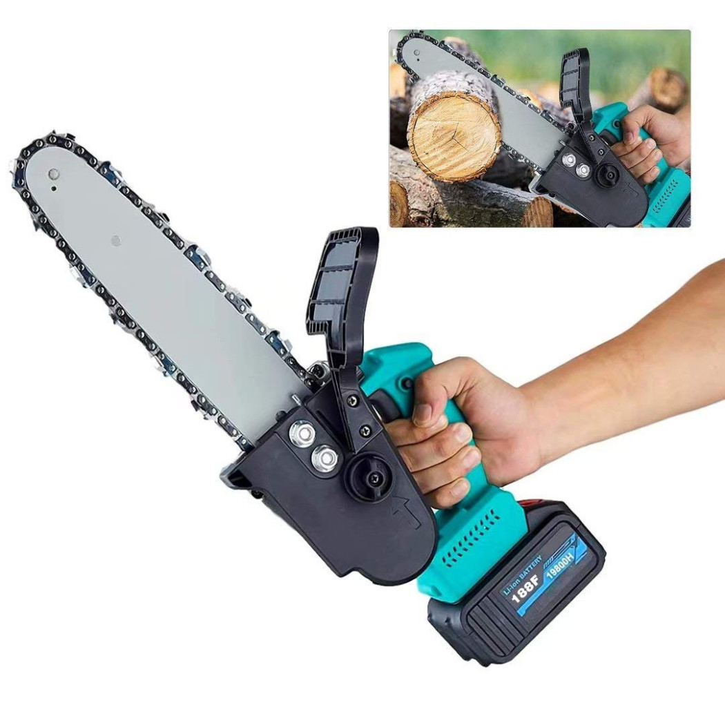 foto del prodotto trade shop motosega elettrica a batterie a litio 21v da 12 quot per potatura rami alberi piante 