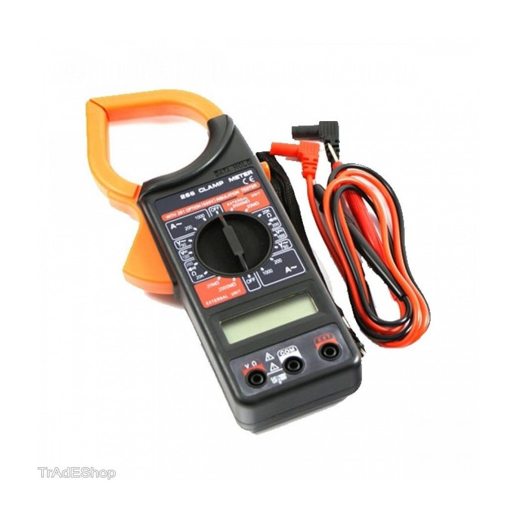 foto del prodotto trade shop multimetro pinza amperometrica tester digitale puntali digital clamp meter 