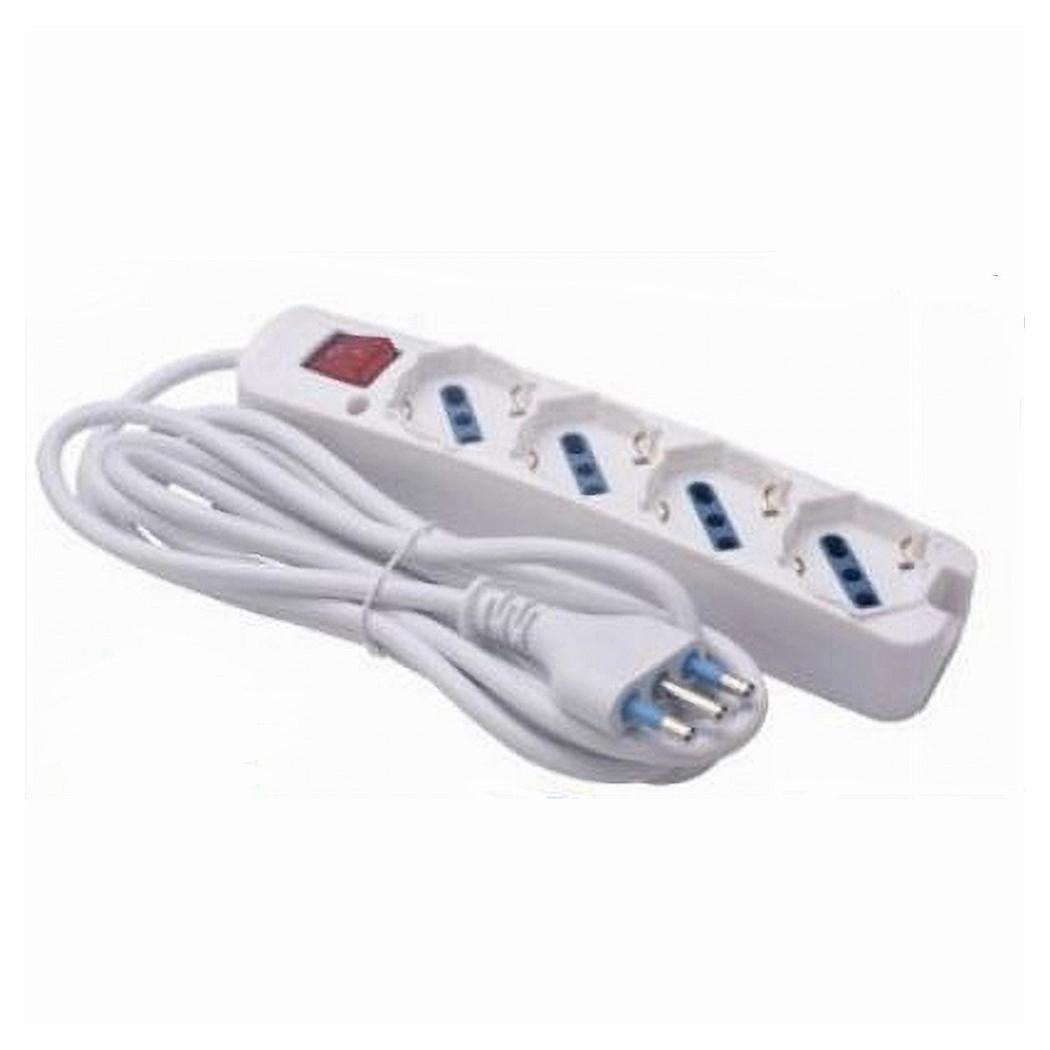 foto del prodotto trade shop multipresa 4 uscite universali con interruttore luminoso spina 16a cavo 3mt 80190n 