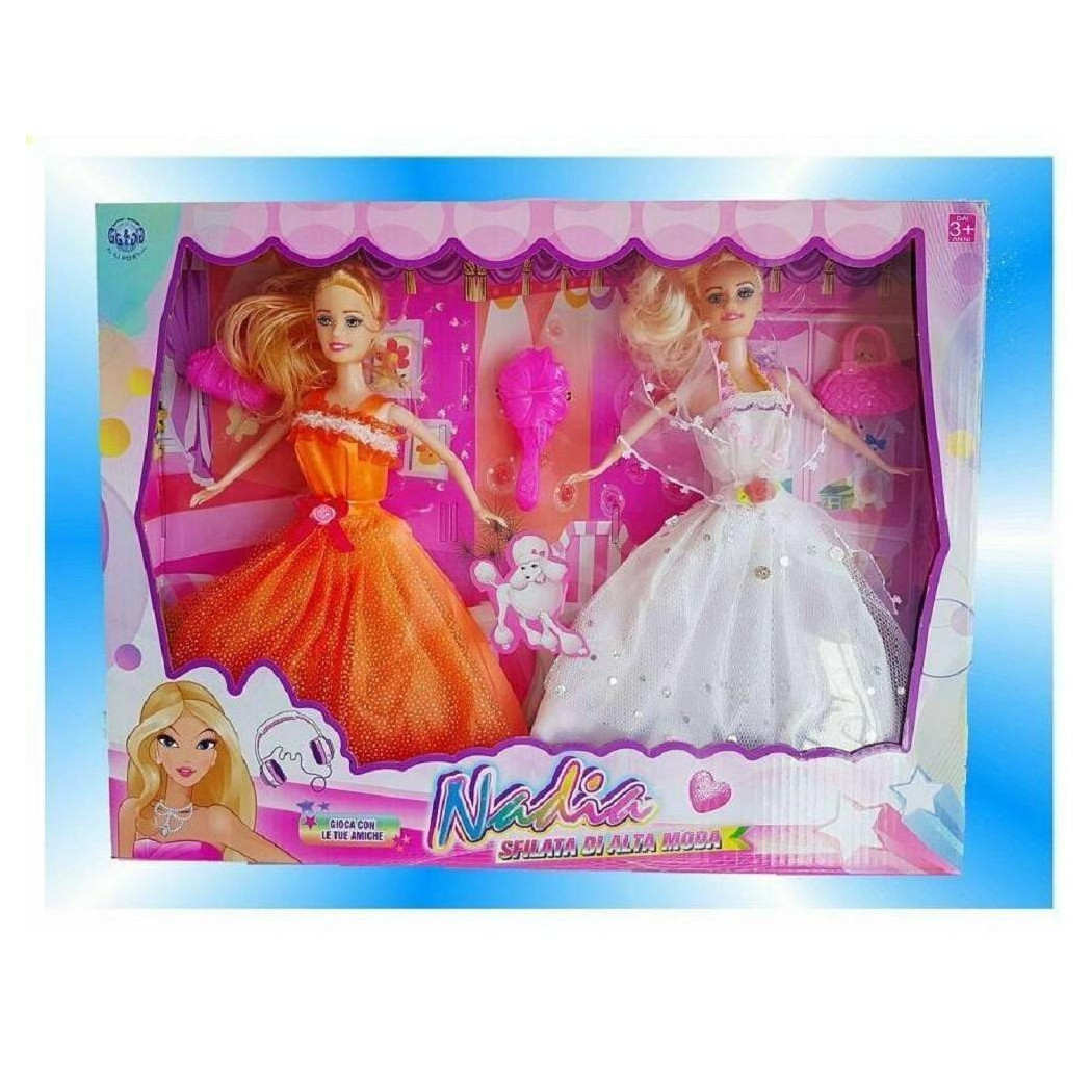 foto del prodotto trade shop nadia sfilata di alta moda bambole spazzola borse giocattolo gioco bambina 