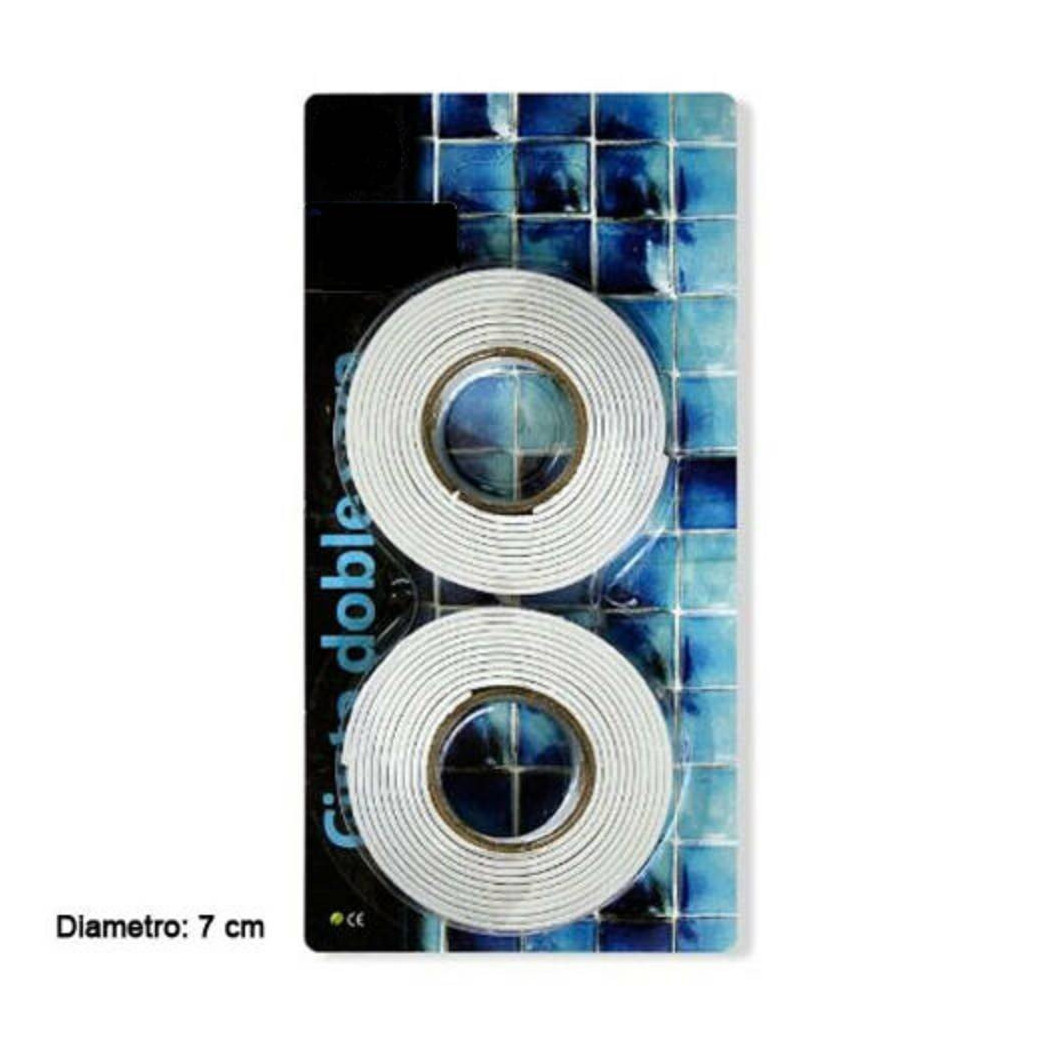 foto del prodotto trade shop nastro biadesivo nastri diametro 7 cm confezione da 2 pezzi bianco 