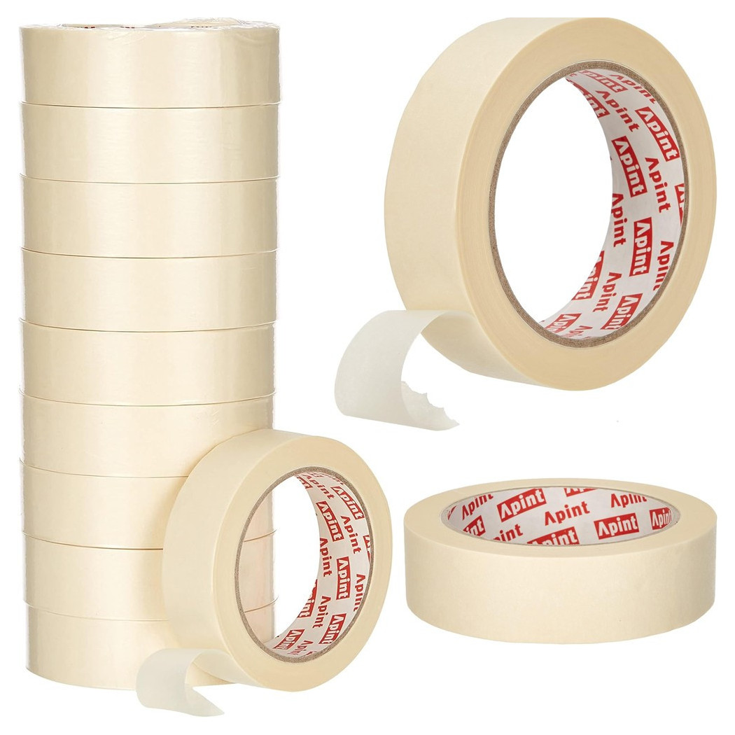 foto del prodotto trade shop nastro carta gommata professionale 12 rotoli 25x50 mt per mascherature pittura 