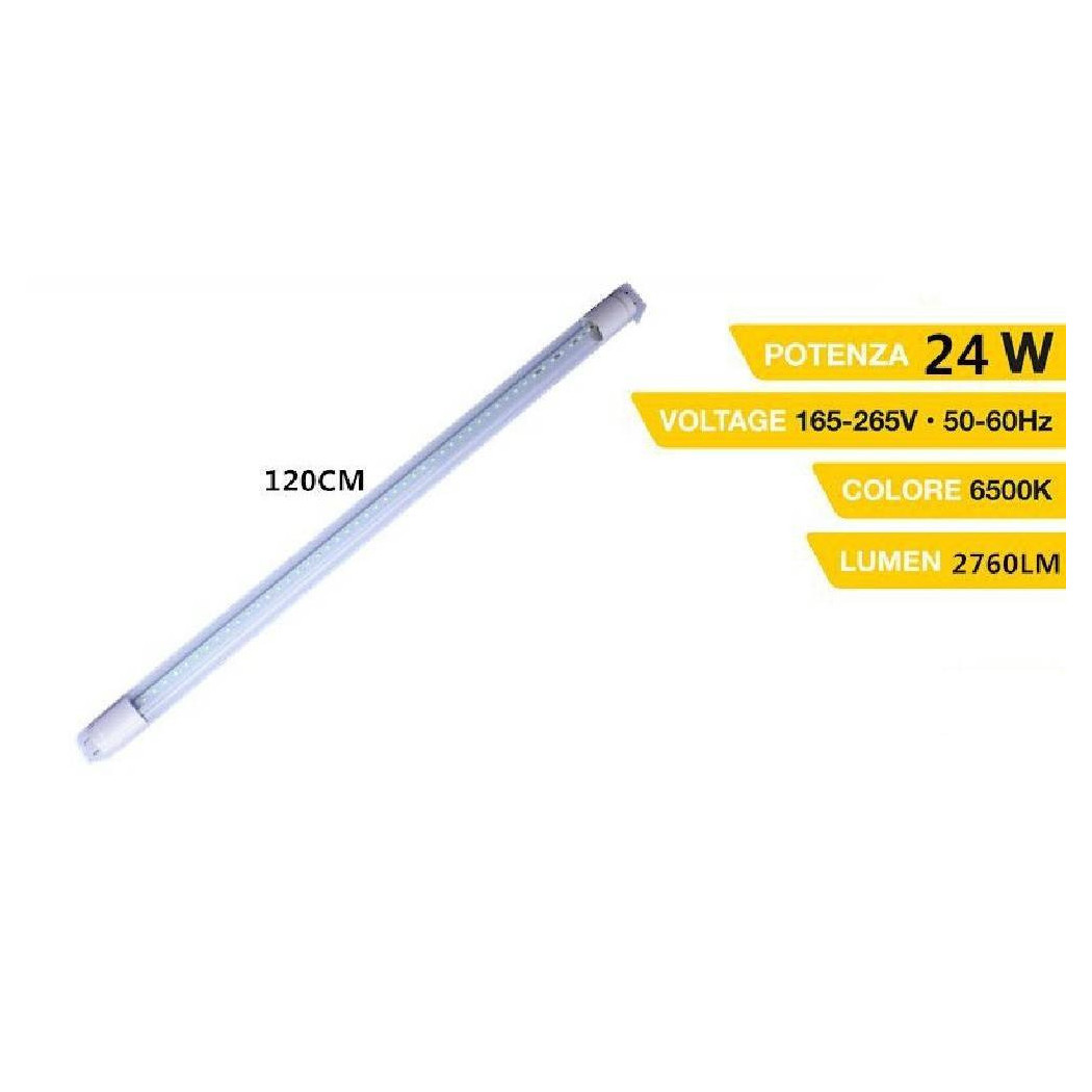 foto del prodotto trade shop neon led smd t8 24 watt luce fredda 6500k tubo 120 cm alta luminosit t8 120af 
