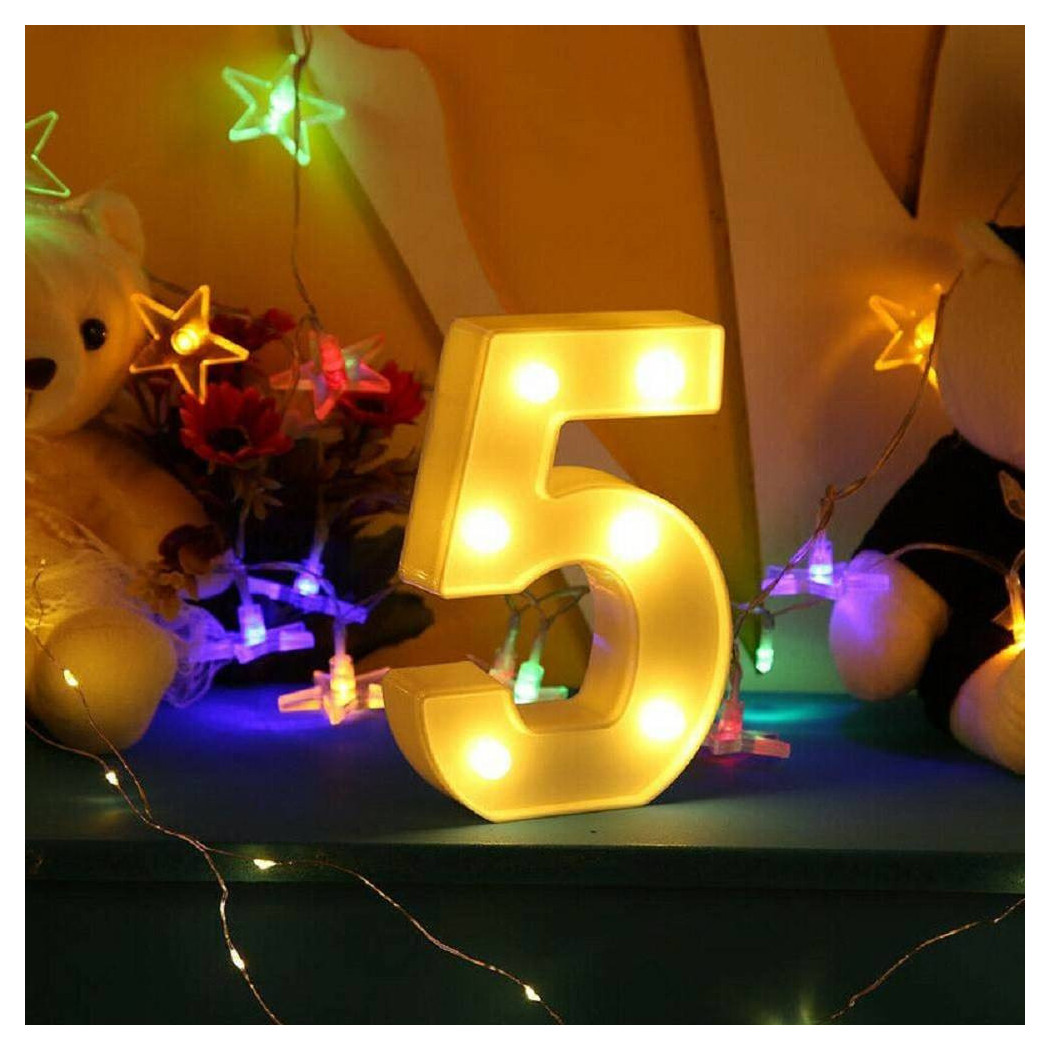 foto del prodotto trade shop numero 5 luminoso bianco a led decoro per eventi feste luce calda 3000k 16x3cm 
