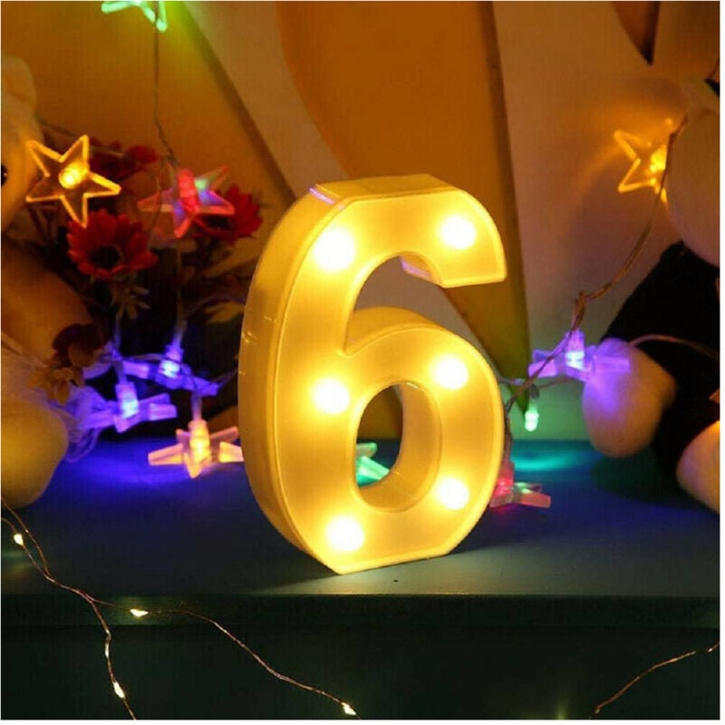 foto del prodotto trade shop numero 6 luminoso bianco a led decoro per eventi feste luce calda 3000k 16x3cm 