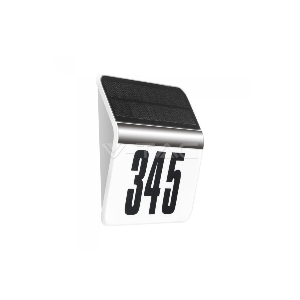 foto del prodotto trade shop numero civico illuminato led ricarica energia solare acciaio inox esterno casa 