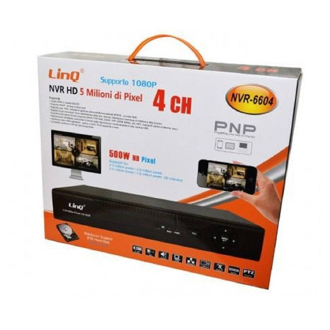 foto del prodotto trade shop nvr 4ch canali registratore rec live full hd 1080p wifi h.264 h.265 p2p nvr 6604 