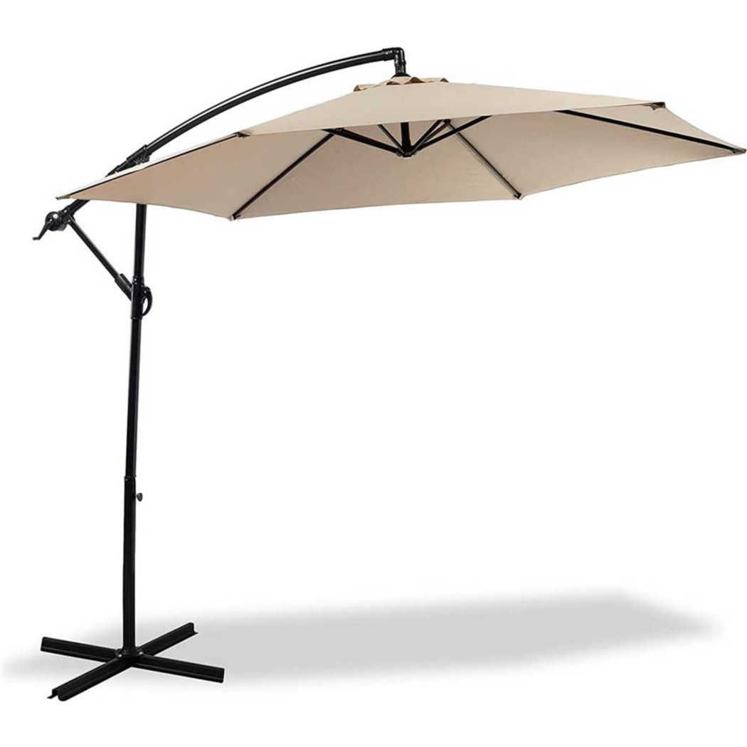foto del prodotto trade shop ombrellone giardino decentrato 3x3 con pendente palo alluminio gazebo antivento verde