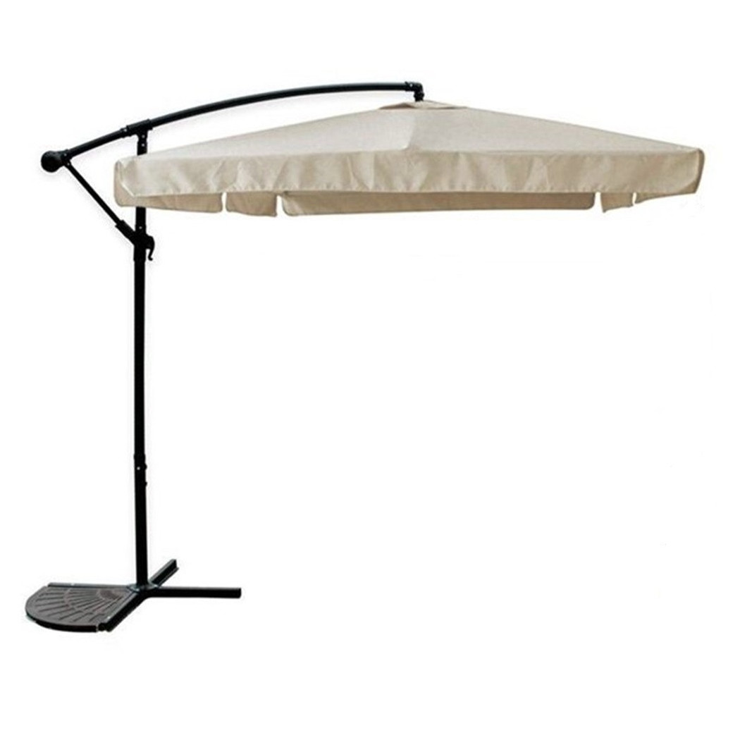 foto del prodotto trade shop ombrellone laterale da giardino protezione sole 2x3mt impermeabile beige con base 223211 