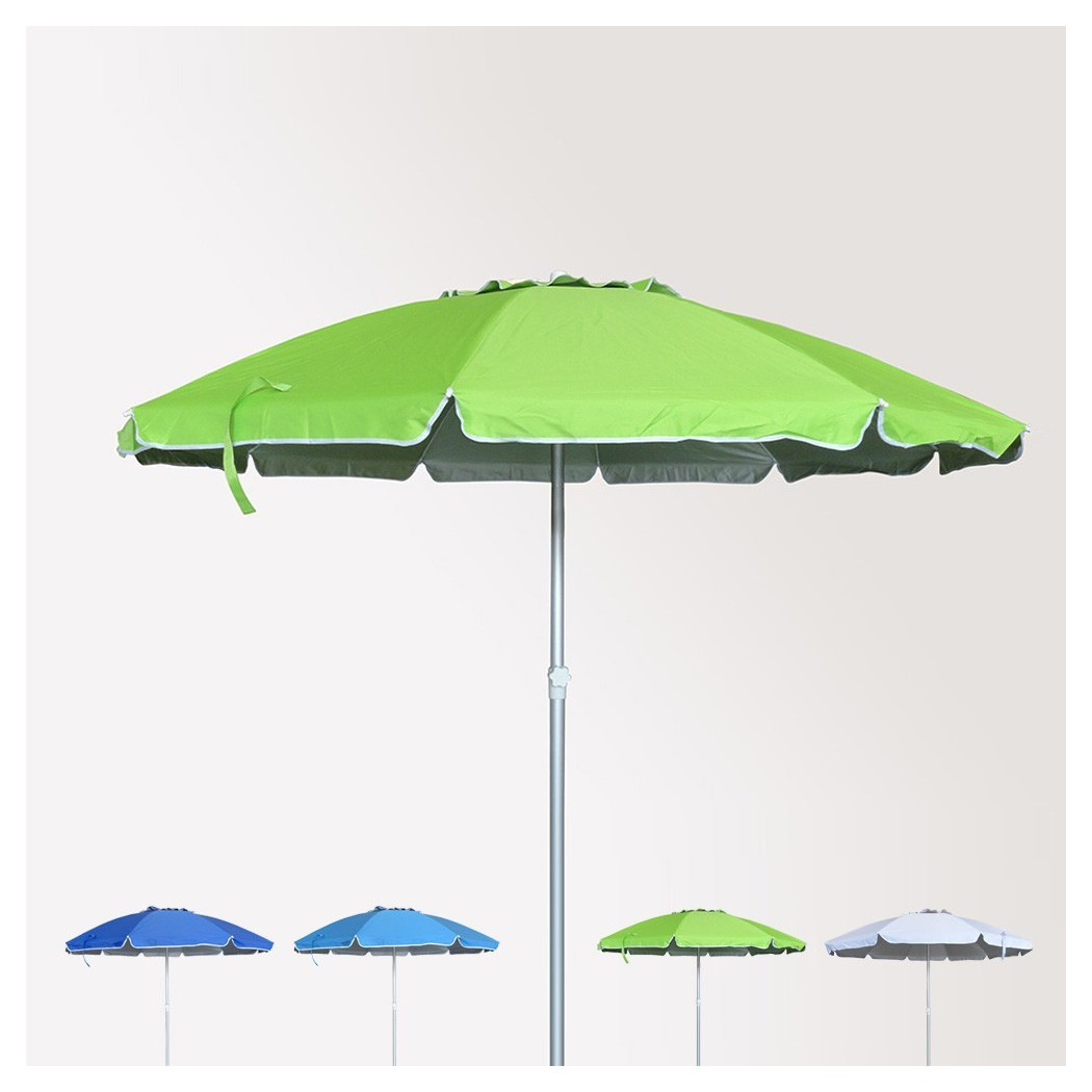 foto del prodotto trade shop ombrellone mare spiaggia giardino metallo 210 cm con custodia colore verde 