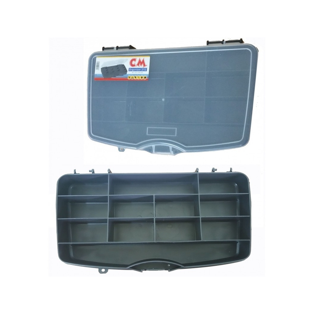 foto del prodotto trade shop organizer 4 x 15.5 x 26.5cm cassetta attrezzi porta minuteria minuterie 12 vaschette 