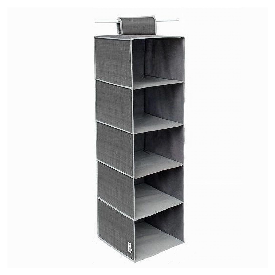 foto del prodotto trade shop organizer armadio porta tutto pensile tessuto scarpe borse 5 piani 30x30x100cm 