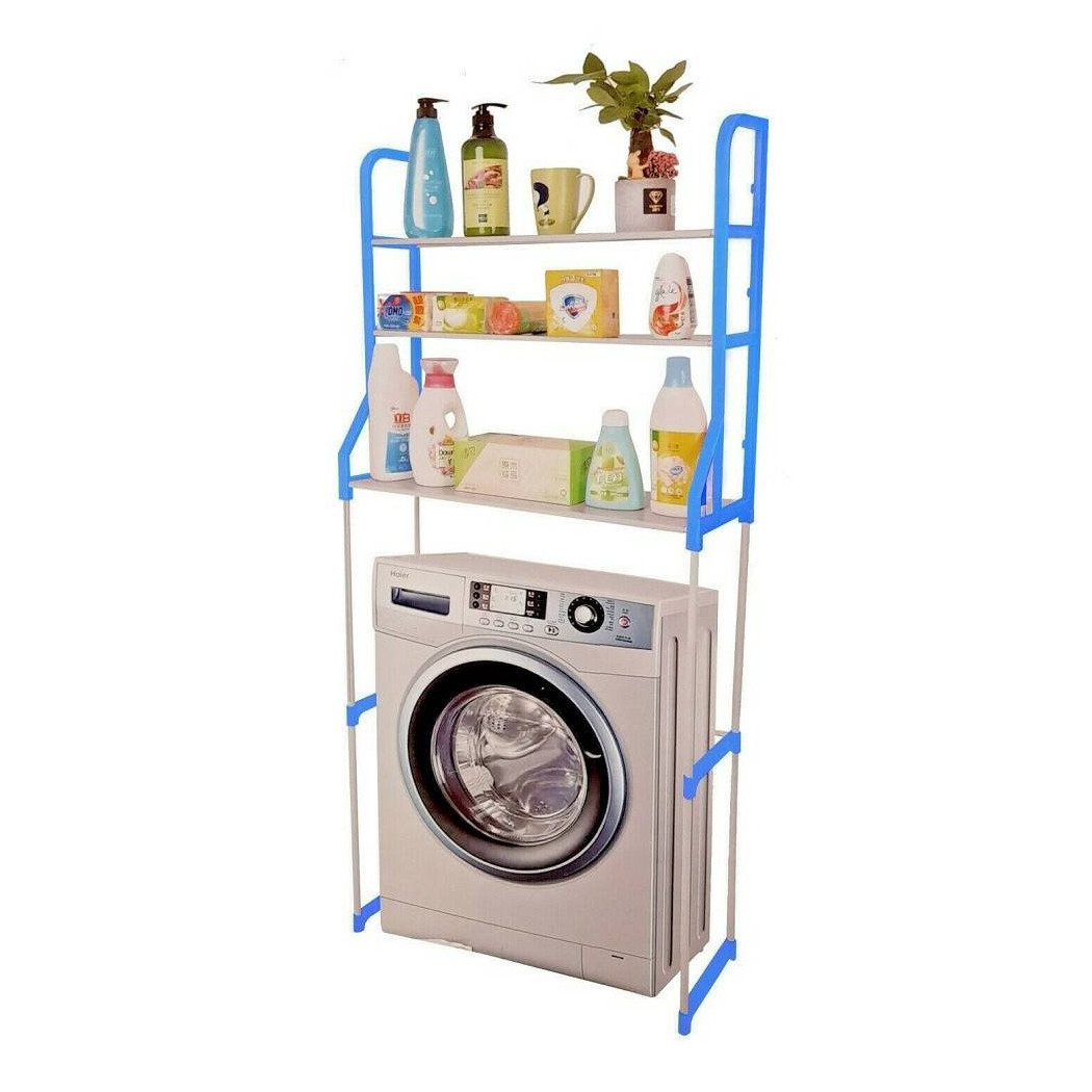 foto del prodotto trade shop organizer con 3 mensole scaffale sopra lavatrice wc bagno salvaspazio 