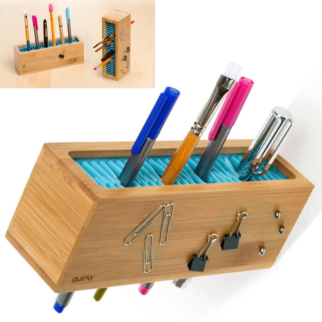 foto del prodotto trade shop organizer da tavolo scrivania porta penne pennelli trucco makeup 18x6x7cm 