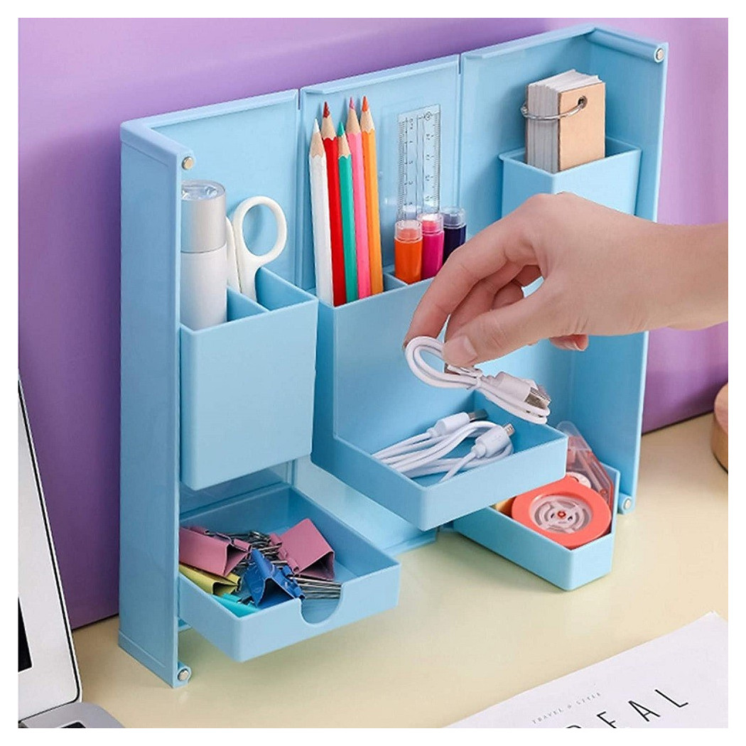 foto del prodotto trade shop organizer in plastica per trucchi da scrivania 24.5 x 28 cm pochetta per trucchi 
