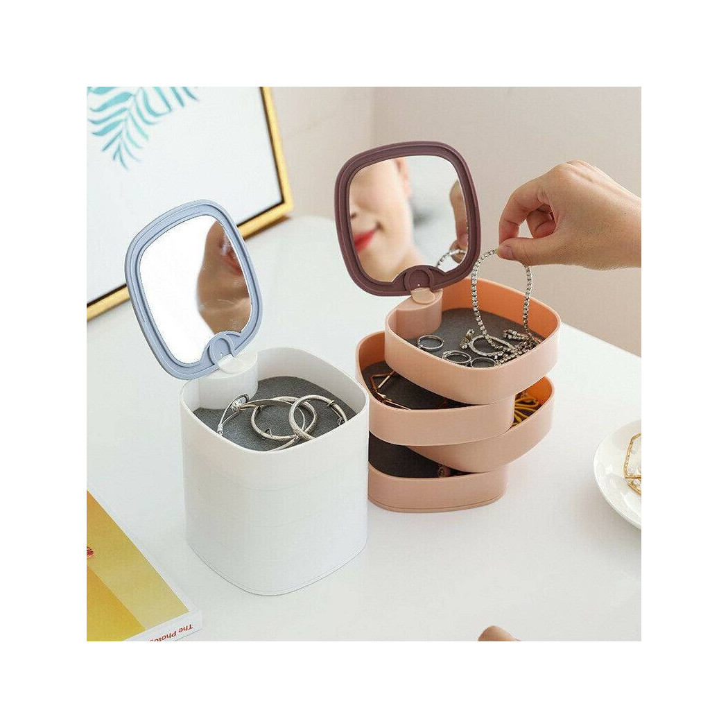 foto del prodotto trade shop organizer per trucco cosmetici accessori casa con 4 cassetti espositore specchio 