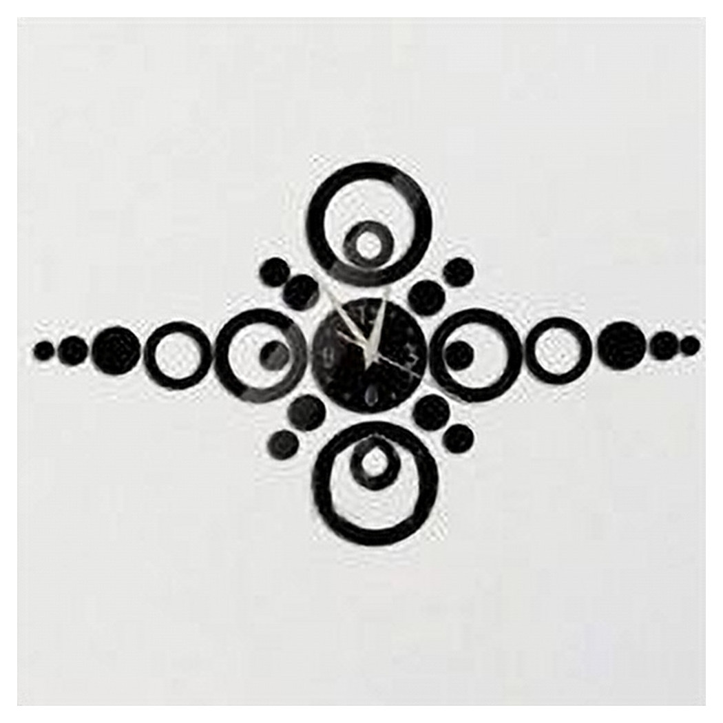 foto del prodotto trade shop orologi da parete adesivo orologio moderno effetto specchio con cerchi forma piu 