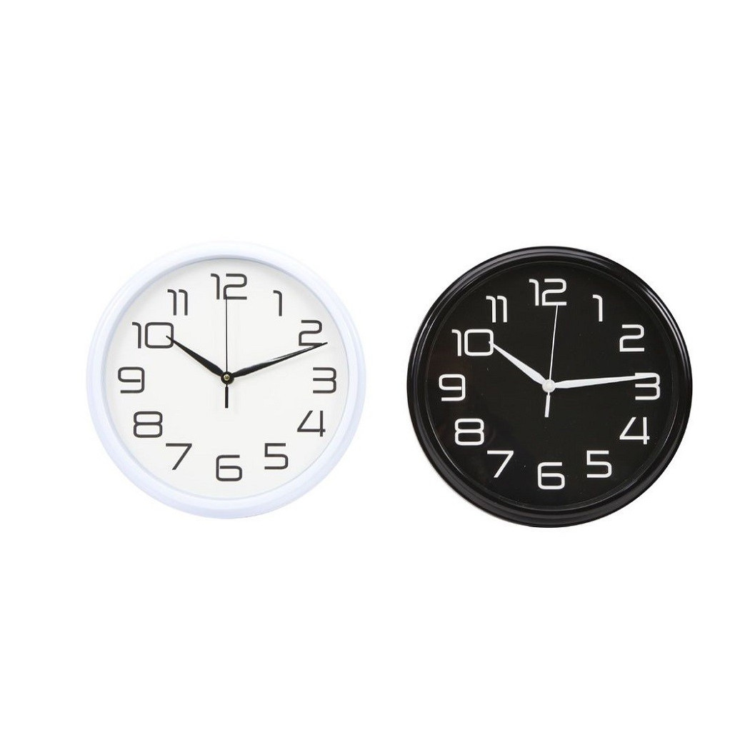 foto del prodotto trade shop orologio da parete muro analogico per cucina stanza casa 30cm bianco nero 186866 