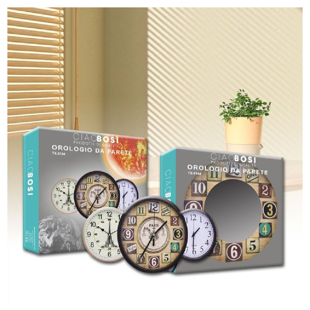 foto del prodotto trade shop orologio da parete muro da 35 cm casa cucina ufficio modelli assortiti tx 9144 