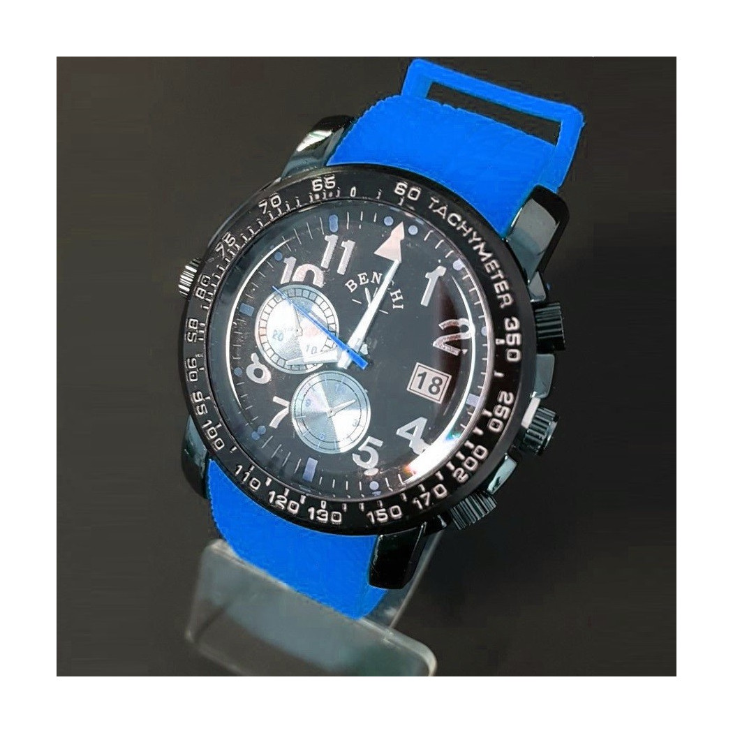 foto del prodotto trade shop orologio da polso benchi d9652a uomo analogico quarzo sportivo casual blu 