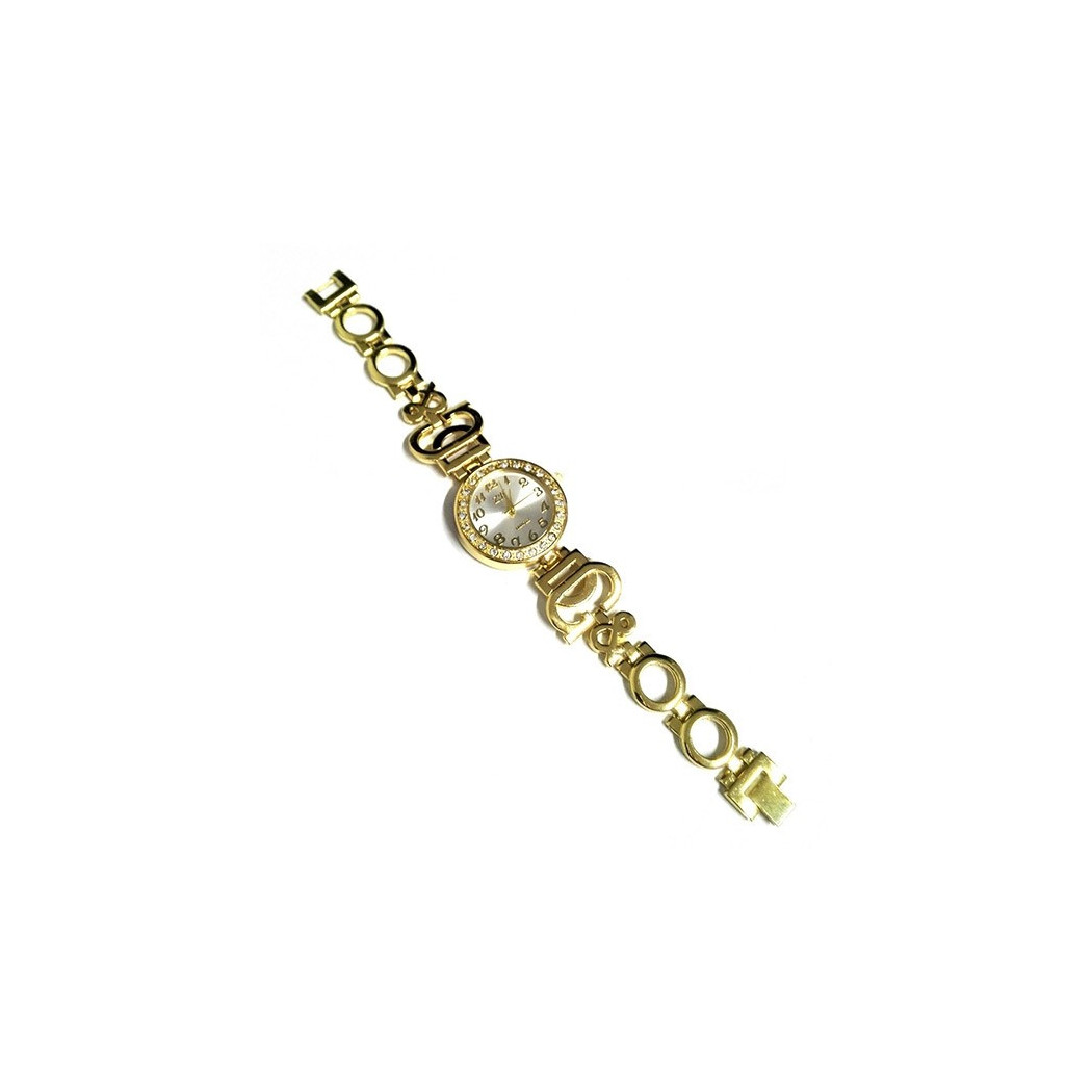 foto del prodotto trade shop orologio da polso per donna con quadrante a strass taglio swaroski silver oro 
