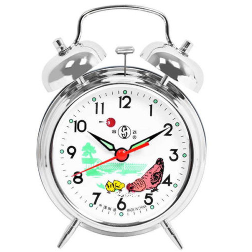 foto del prodotto trade shop orologio da tavolo sveglia meccanica carica manuale doppia campana retr 