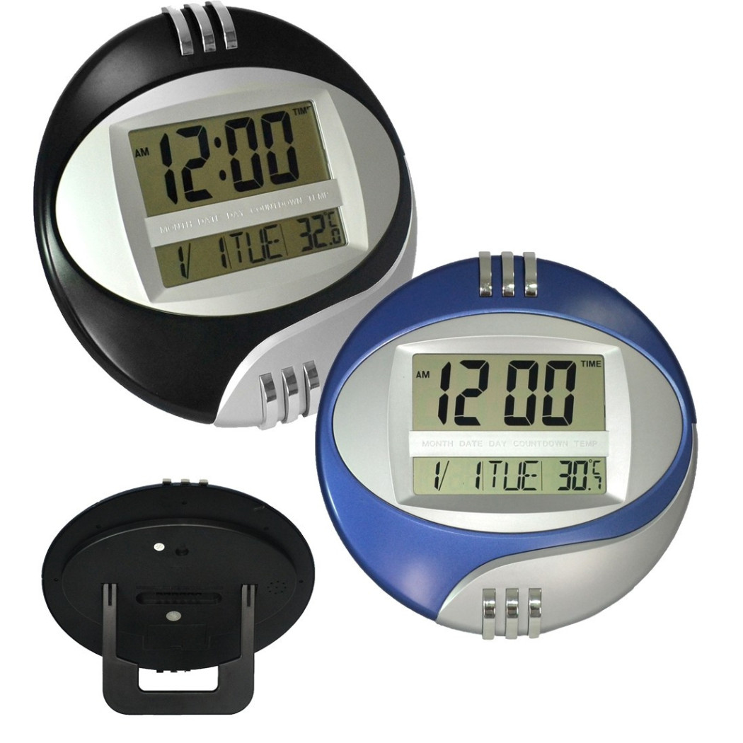foto del prodotto trade shop orologio digitale da per parete muro tavolo datario temperatura display lcd 