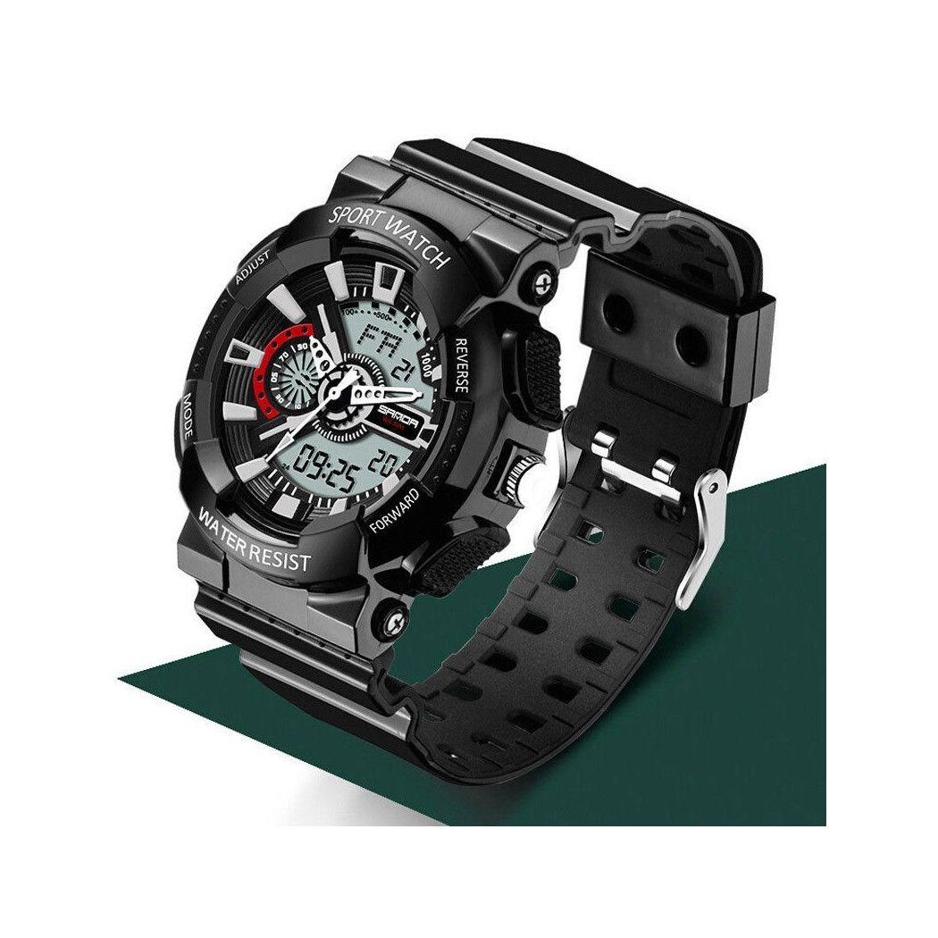 foto del prodotto trade shop orologio sportivo sanda uomo resistente acqua cronografo sveglia ner bi 