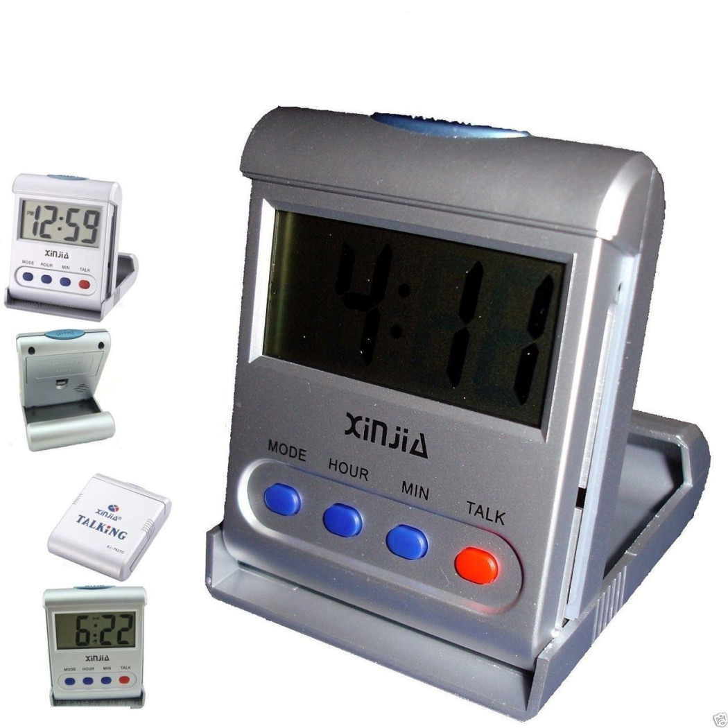 foto del prodotto trade shop orologio sveglia da tavolo vivavoce digitale display lcd allarme sonoro 