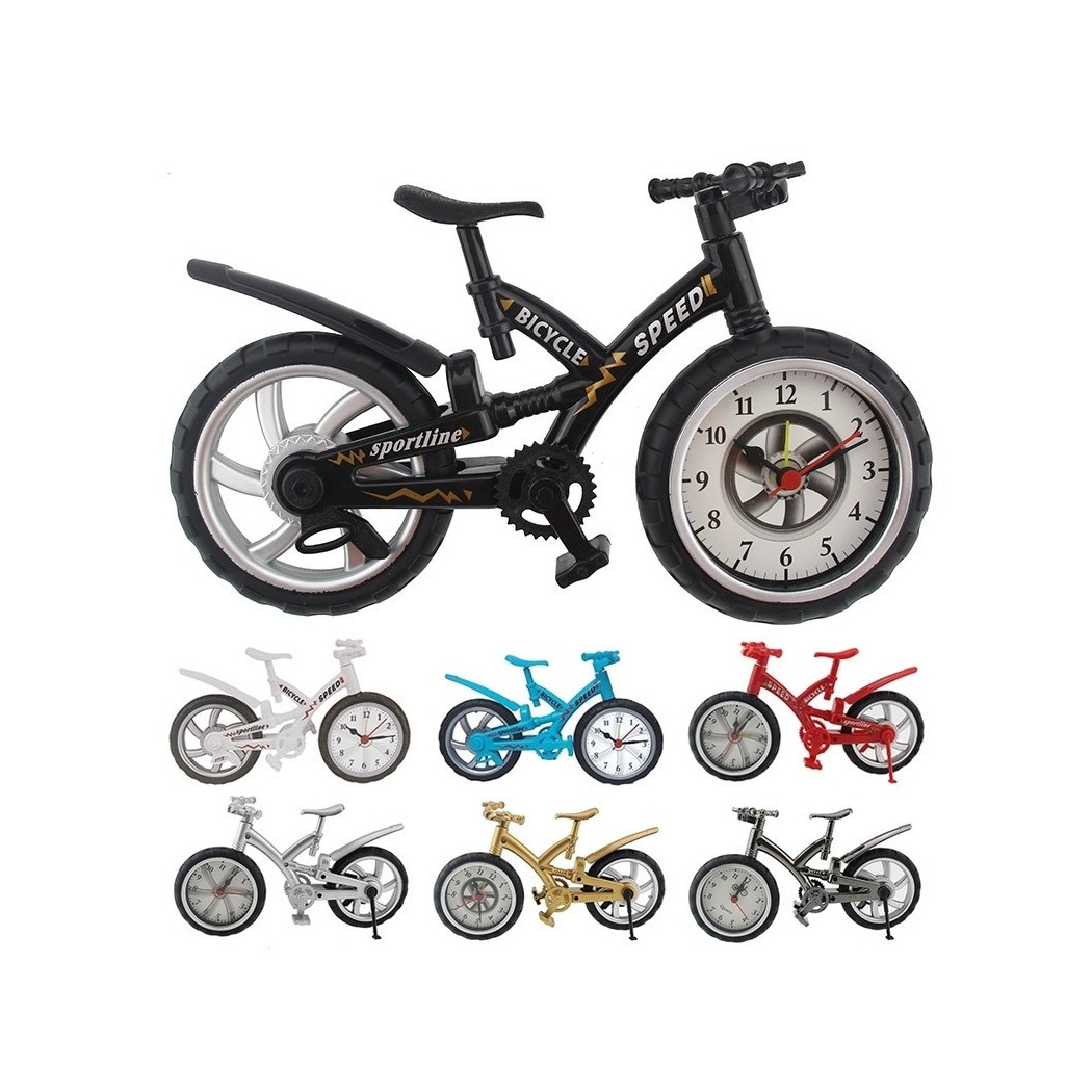 foto del prodotto trade shop orologio sveglia tavolo forma bicicletta bike analogica allarme casa ufficio 