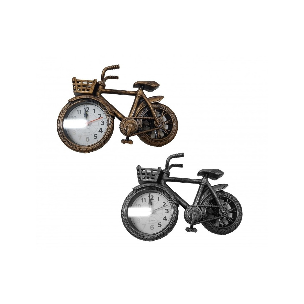 foto del prodotto trade shop orologio sveglia tavolo forma bicicletta bike cestino analogica allarme casa 
