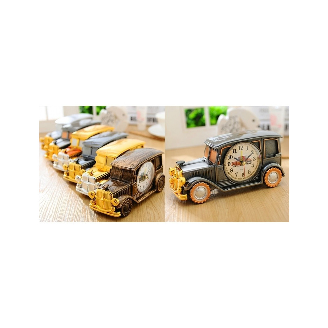 foto del prodotto trade shop orologio sveglia tavolo forma macchina classica car analogica allarme casa 