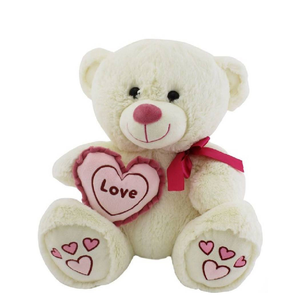 foto del prodotto trade shop orso con cuore love fiocco 35cm peluche orsacchiotto san valentino 2 colori 67815 