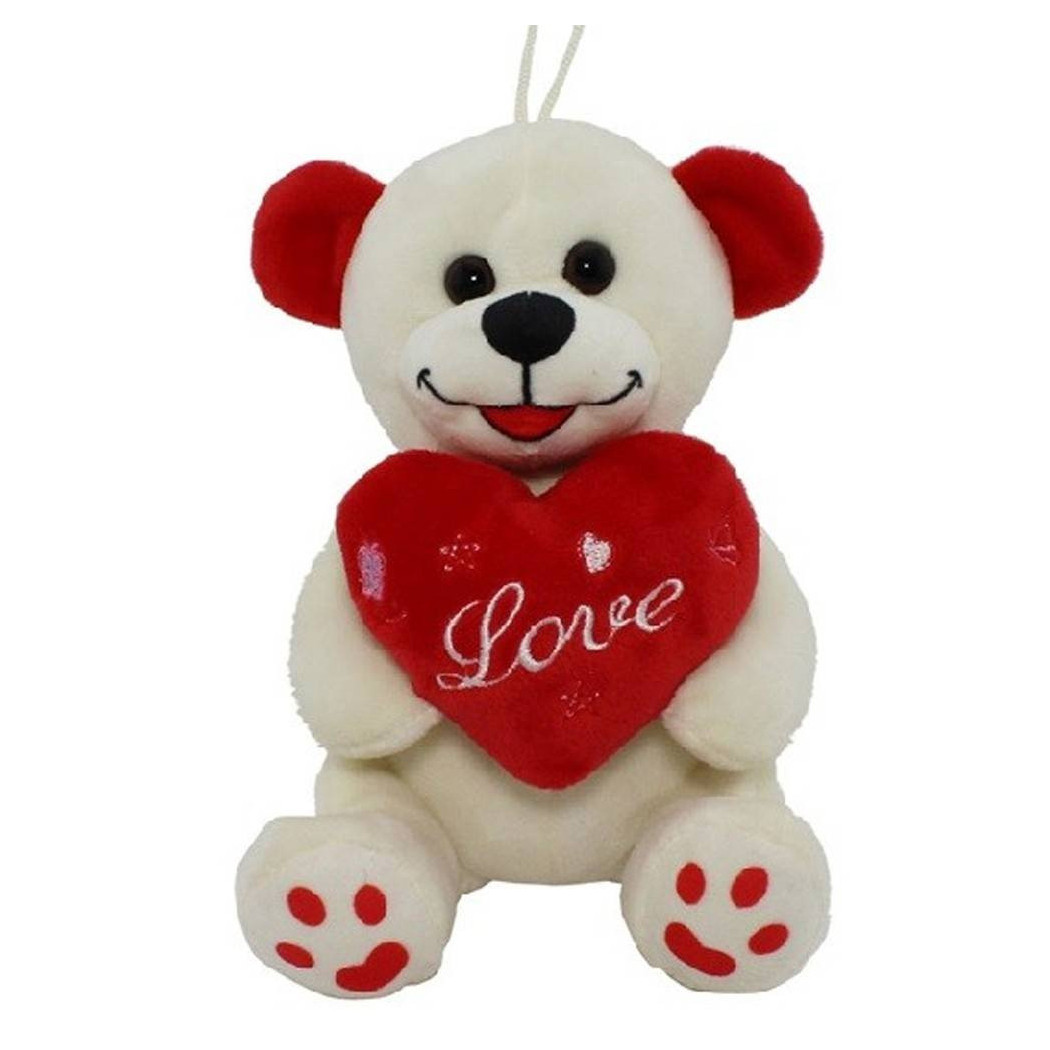 foto del prodotto trade shop orso peluche orsetto con cuore scritta love 16cm laccio idea san valentino 94879 