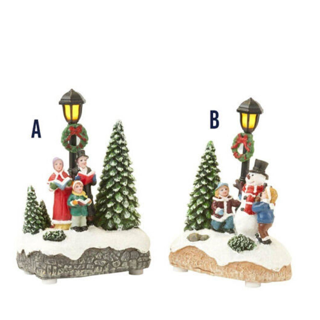 foto del prodotto trade shop paesaggio statuette tema natalizio da 12,5 cm con luce a led vari modelli 