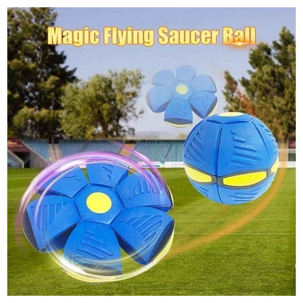 foto del prodotto trade shop palla magica volante si trasforma in frisbee con luce led per bambini animali 