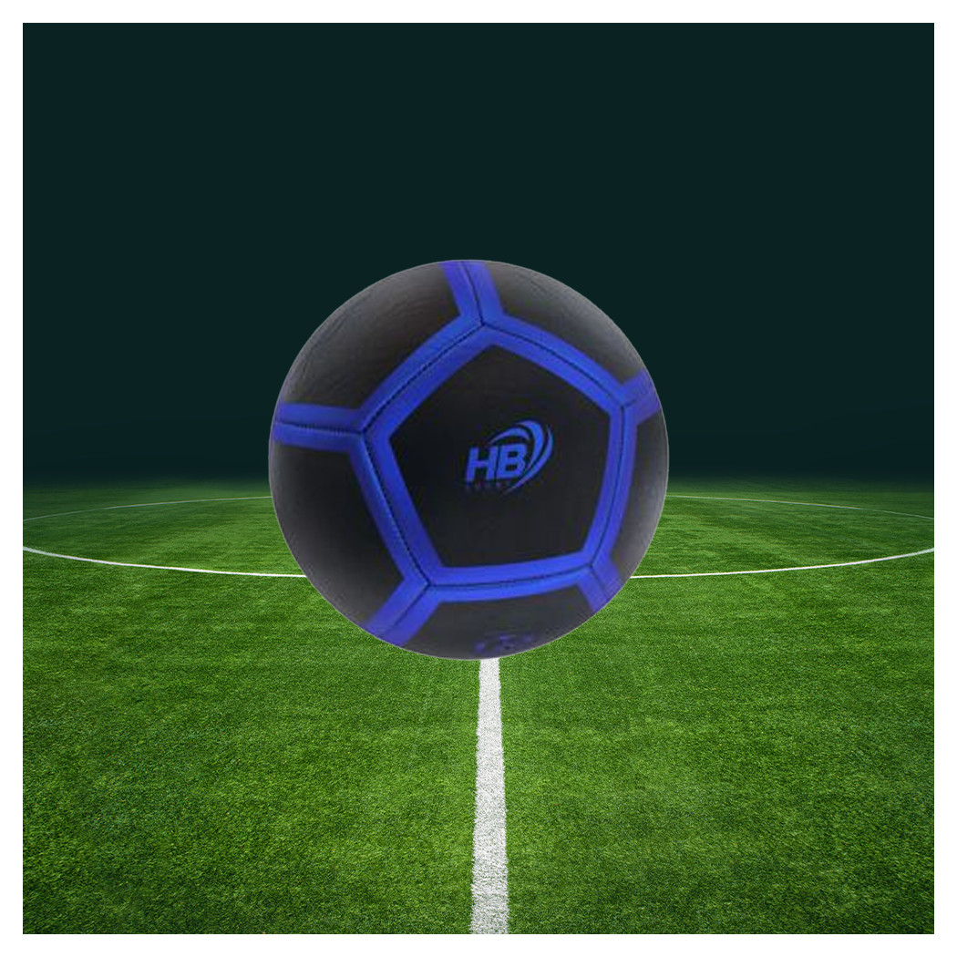 foto del prodotto trade shop pallone palla da calcio blu e nero calcetto misura 21 cm allenamento gara 06564 