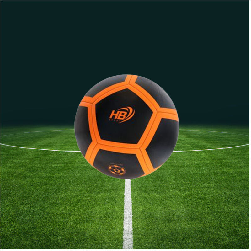 foto del prodotto trade shop pallone palla da calcio calcetto nero e arancione 21cm partita allenamento 06567 