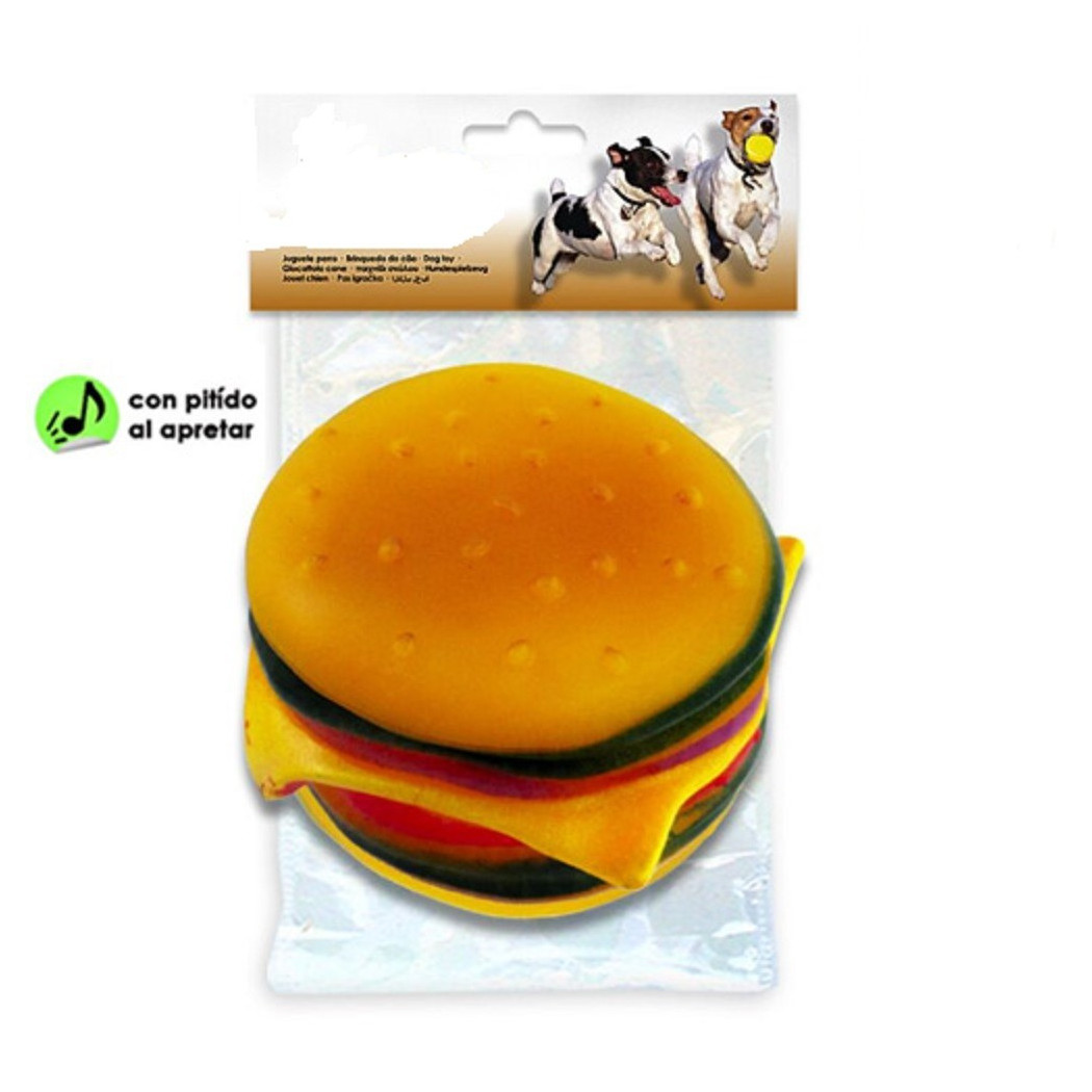foto del prodotto trade shop panino hamburgher giocattolo per cani gatti con suoni 18 x 12 cm giocattoli cane 