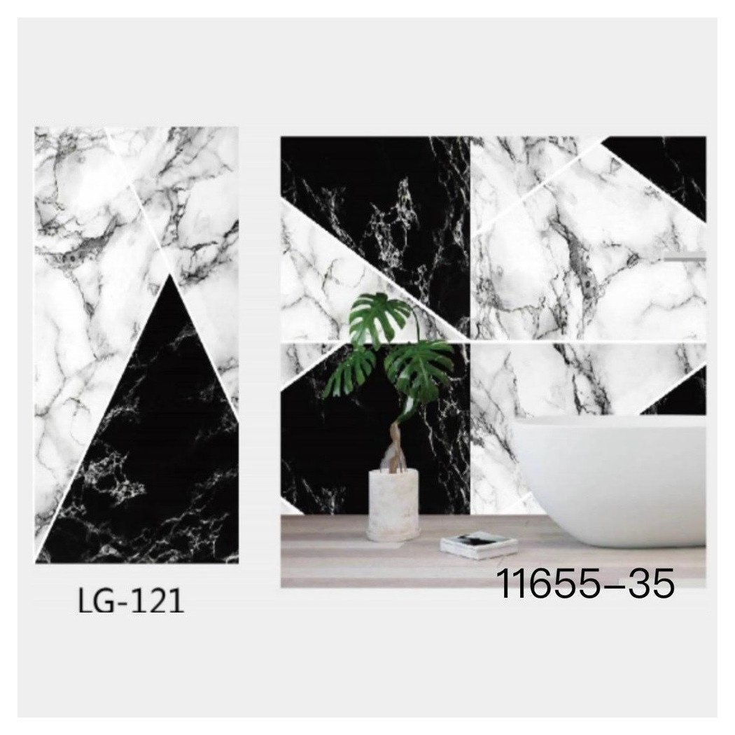 foto del prodotto trade shop pannello adesivo effetto marmo bianco nero pareti paraschizzi 300 x 60 cm stanza 