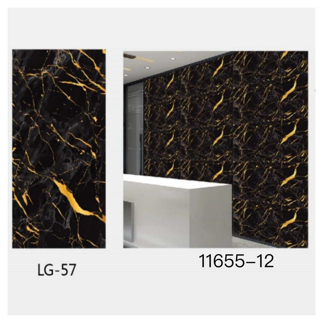 foto del prodotto trade shop pannello adesivo effetto marmo nero con oro pareti paraschizzi 300 x 60cm stanza 