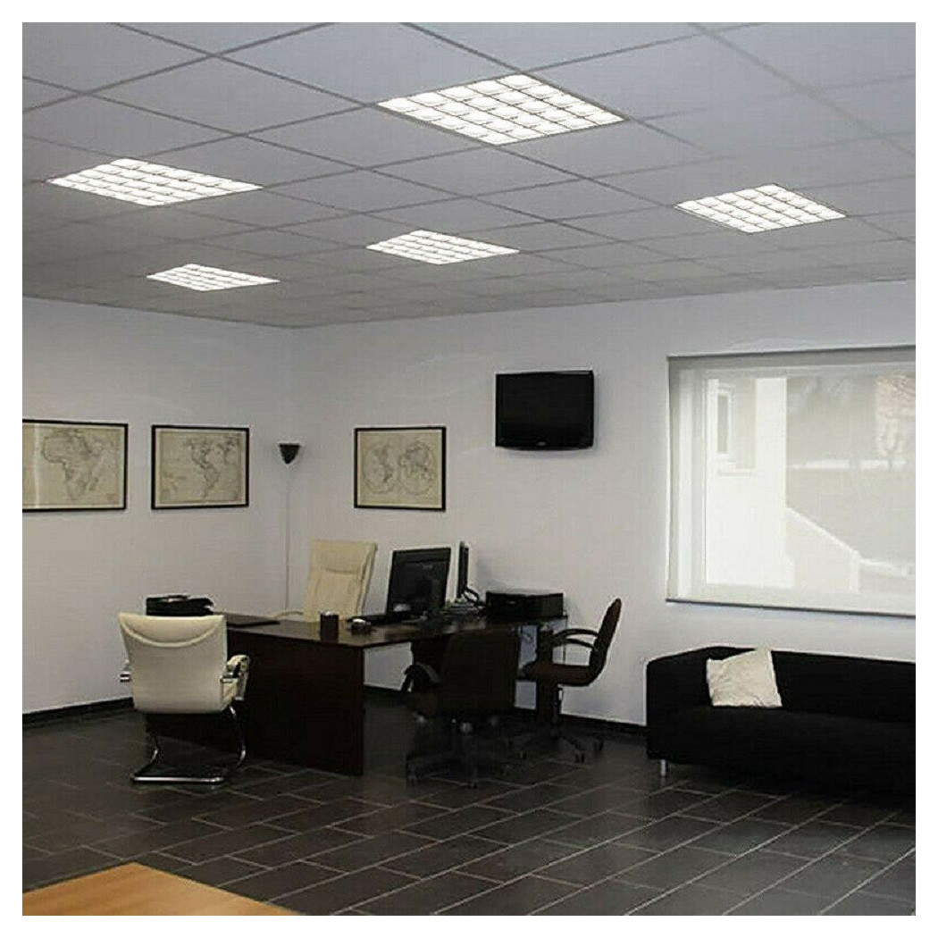 foto del prodotto trade shop pannello incasso griglia led 55 w plafoniera slim luce fredda naturale p595 q bianco freddo 