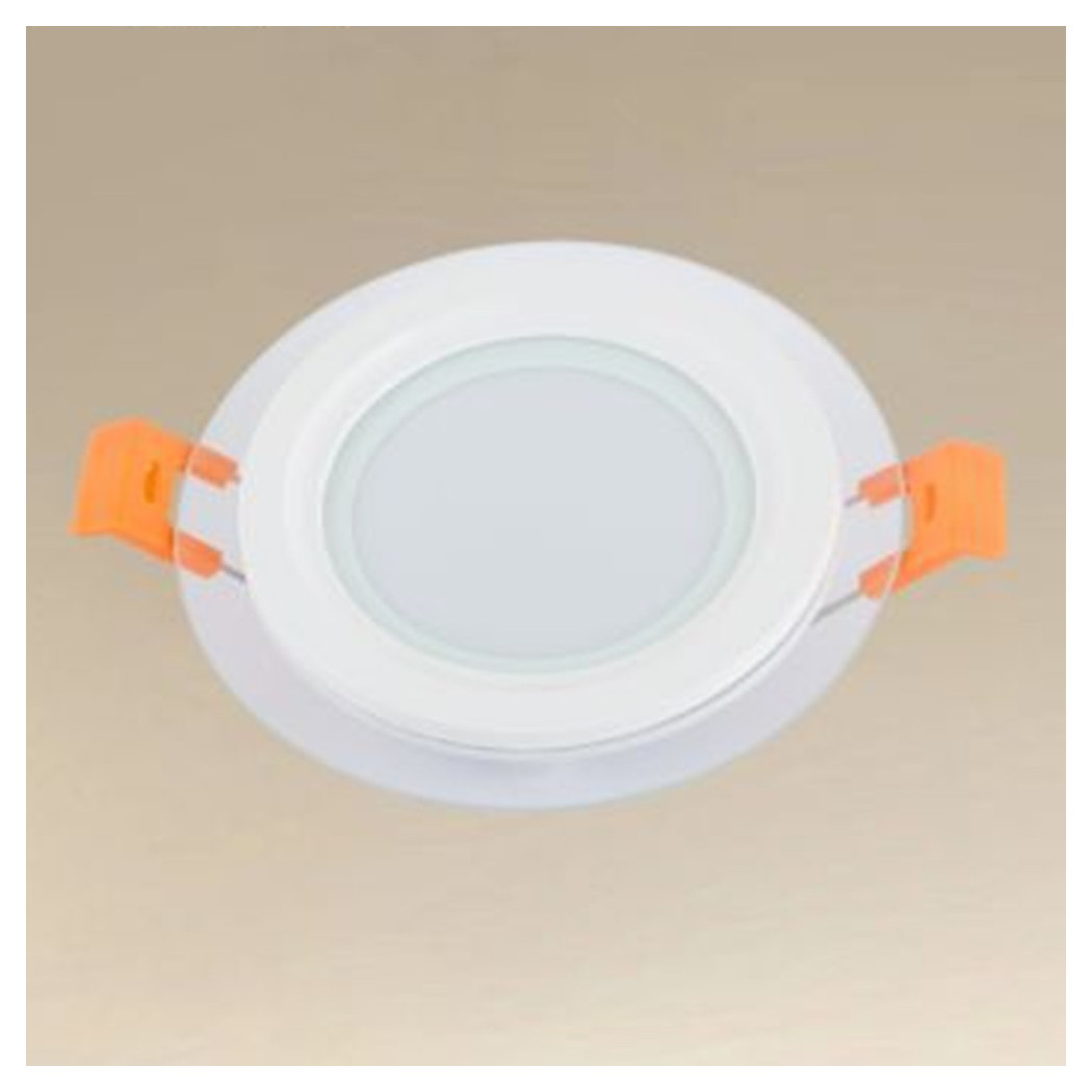 foto del prodotto trade shop pannello led da incasso luce 3000k 6500k 6w tondo am cr 6 con bordo traparente 00625 