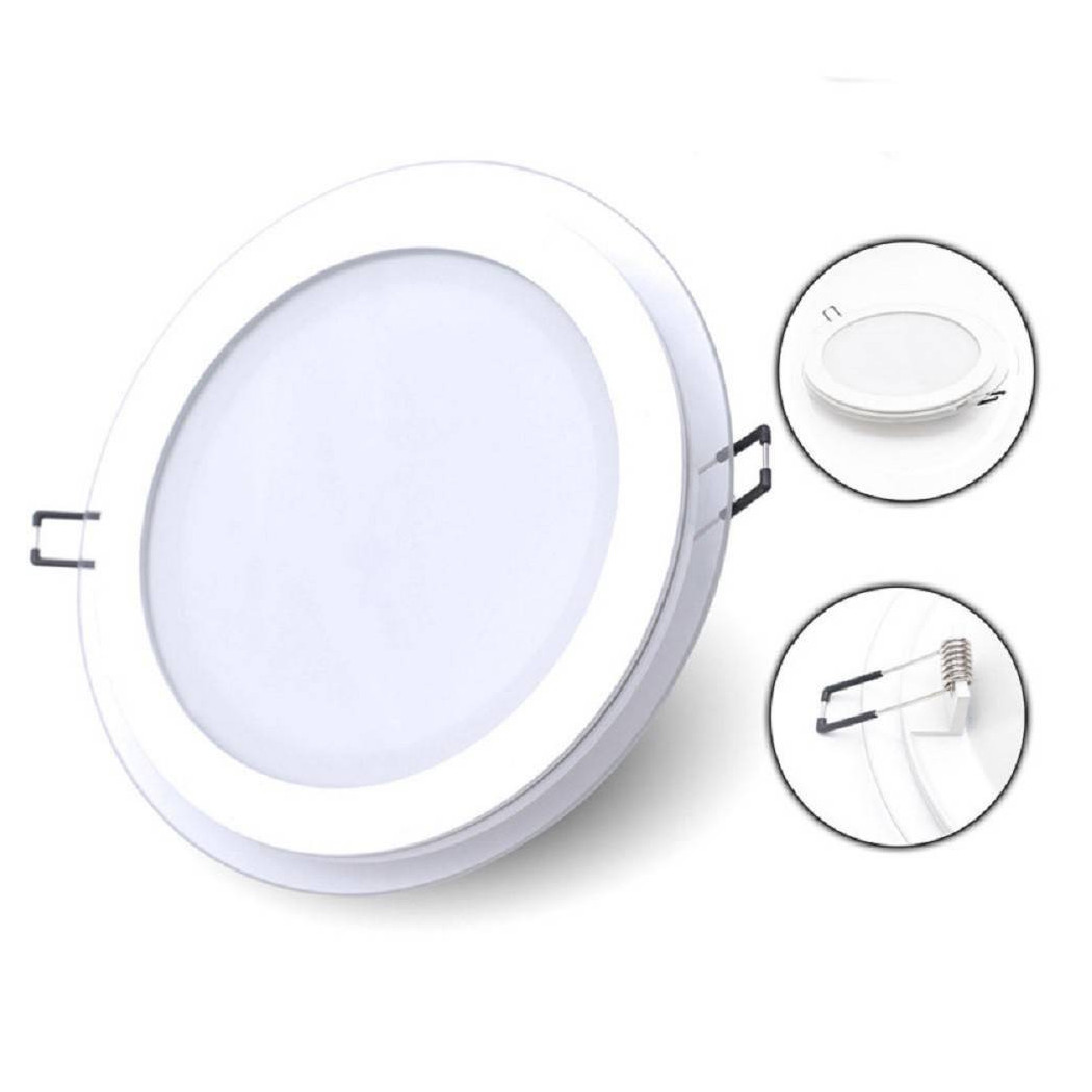foto del prodotto trade shop pannello led slim incasso bordo in vetro 9w cct tre colorazioni di luce p94e t3c 