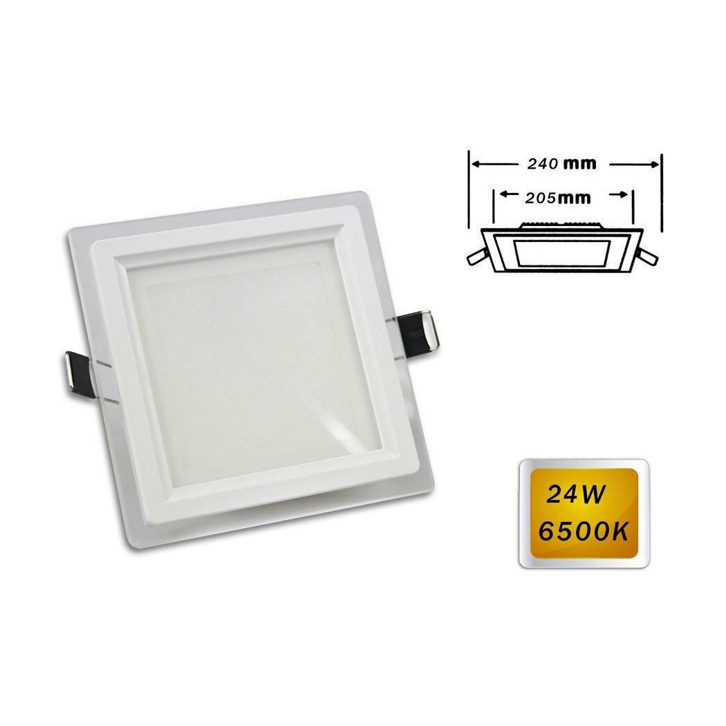 foto del prodotto trade shop pannello led slim incasso quadrato 24 watt luce 3000k 6500k 4000k 265v p 205eq bianco freddo 