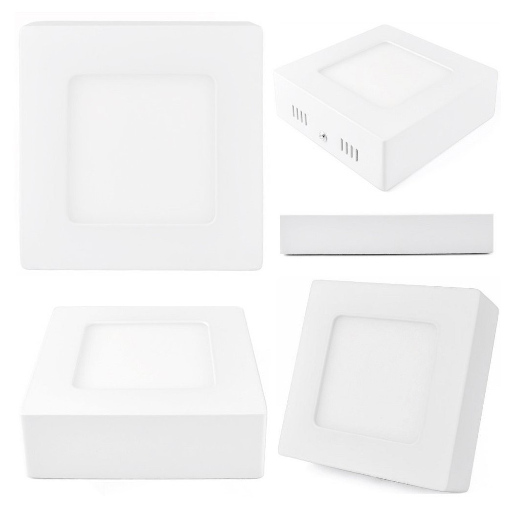 foto del prodotto trade shop pannello plafoniera faretto faro tondo a led 6 12 18 24 watt freddo caldo bianco caldo 6 watt quadrato 